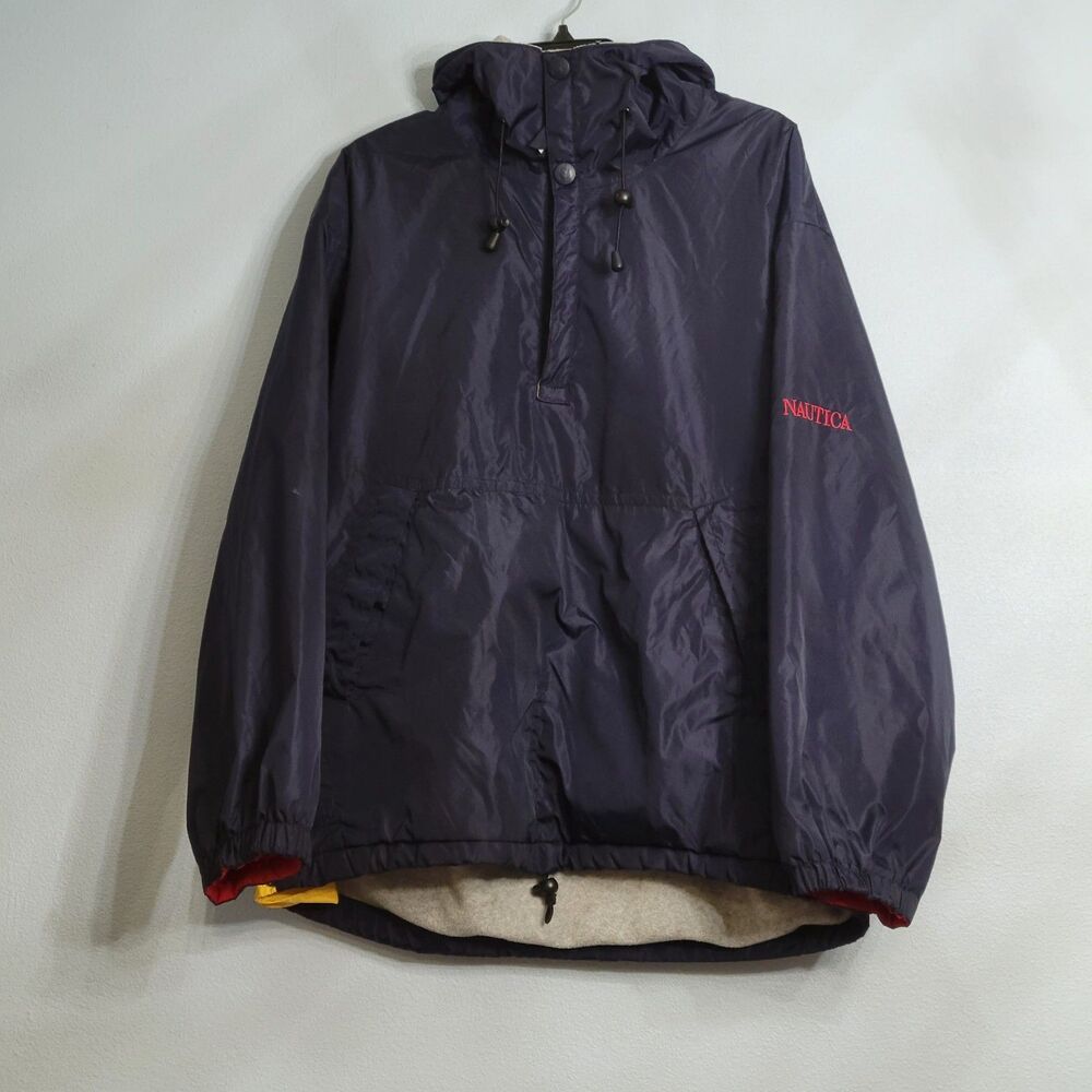 Vintage 90's Nautica Anorak Pullover Jacket Waterproof Sailing Streetwear MED